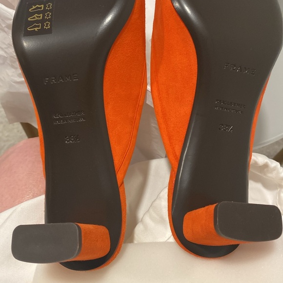 NIB Frame Demin La Isla Orange Suede Mule - EU 38 1/2 (US 8) - Picture 16 of 16